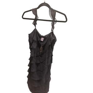 E C I New York 100 percent silk shell. Black Cocktail dress. SIZE 4